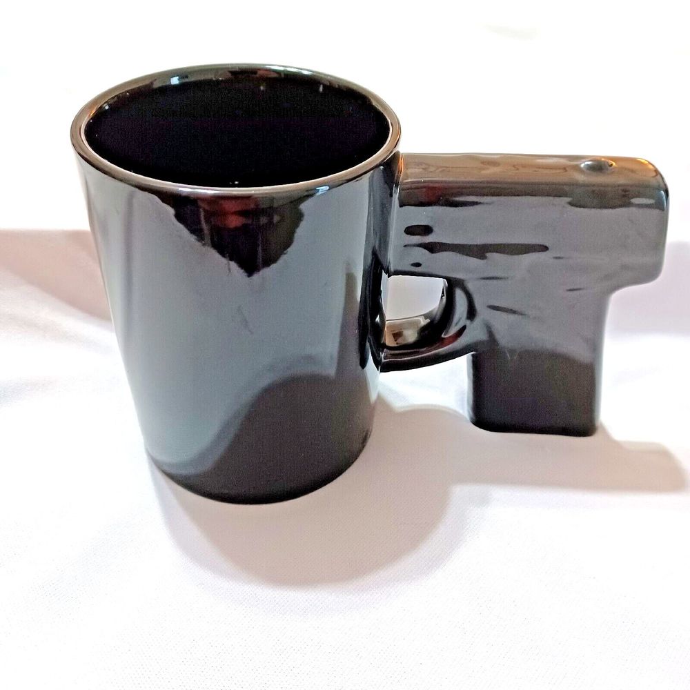 Pistol Grip Handle Novelty Coffee Mug 12 oz-Ceramic Black by Big Mouth Toys
